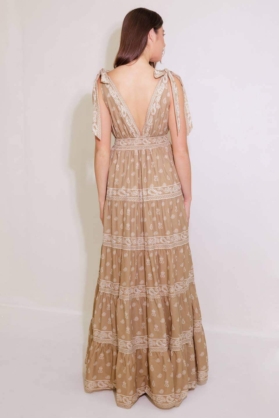 CUDDLY ATTITUDE TAUPE WOVEN MAXI DRESS - Flying Tomato - Flyclothing LLC
