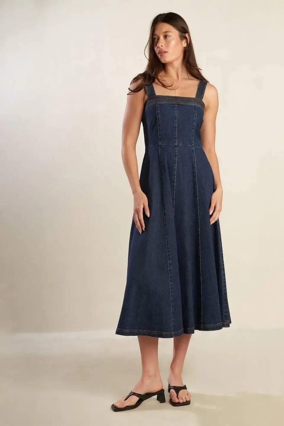 TERRIFIC TIMING DENIM MIDI DRESS - Flying Tomato - Flyclothing LLC