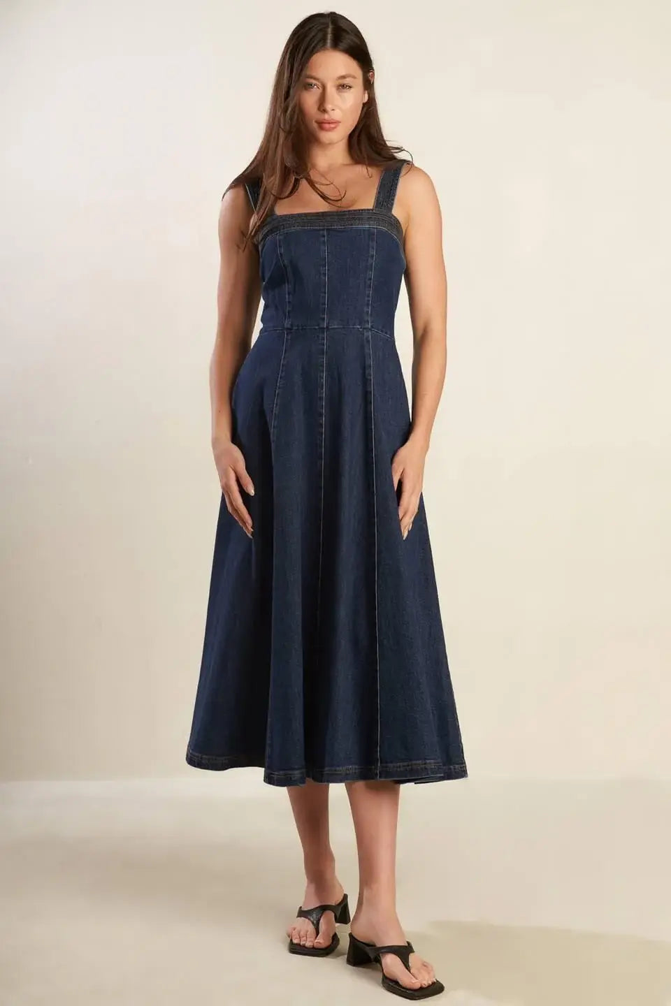 TERRIFIC TIMING DENIM MIDI DRESS - Flying Tomato - Flyclothing LLC