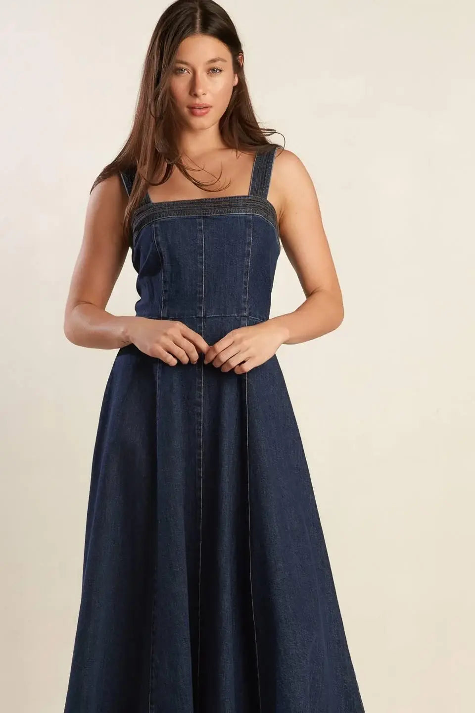 TERRIFIC TIMING DENIM MIDI DRESS - Flying Tomato - Flyclothing LLC