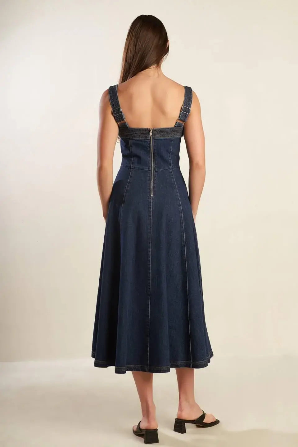 TERRIFIC TIMING DENIM MIDI DRESS - Flying Tomato - Flyclothing LLC