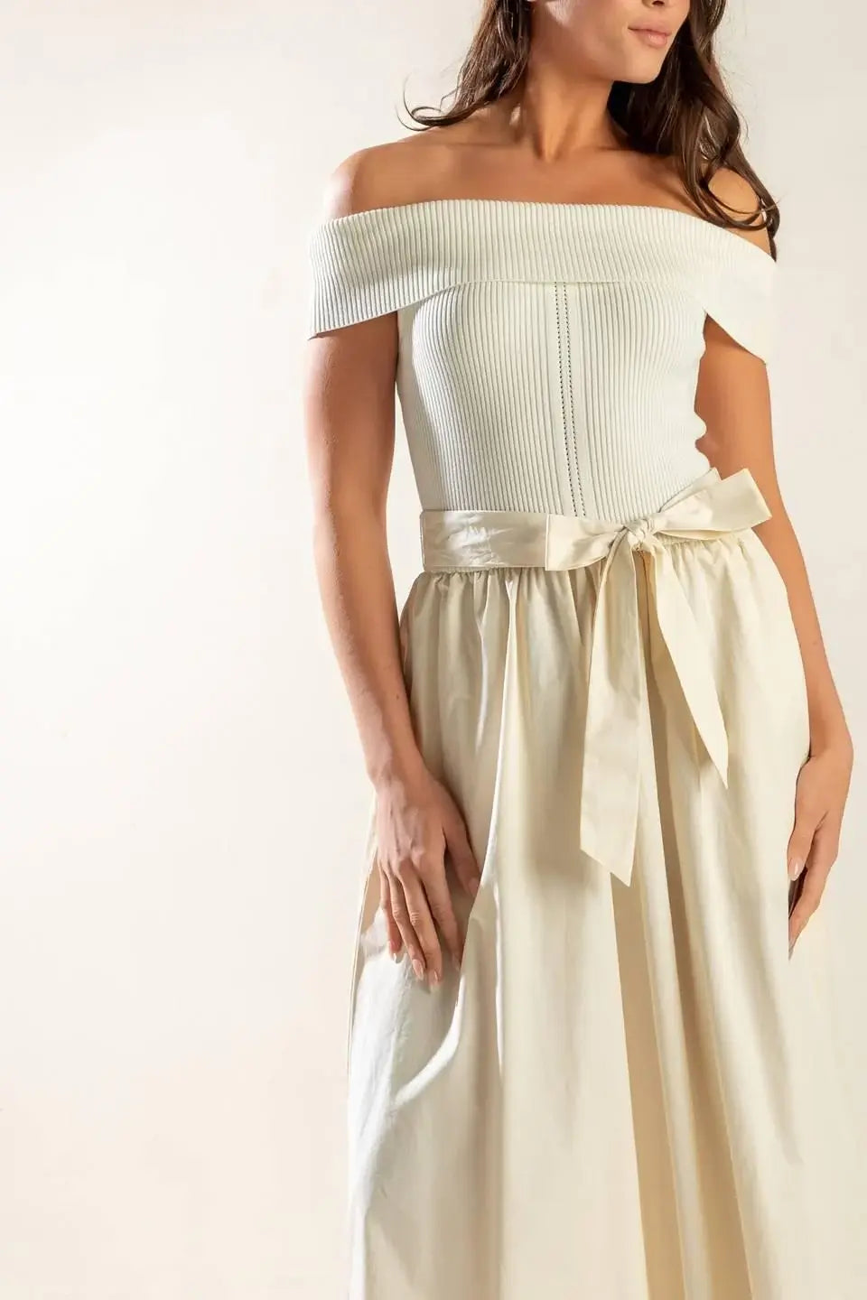 SOCIAL SEASON OFF SHOULDER MIDI DRESS - Flying Tomato - Flyclothing LLC