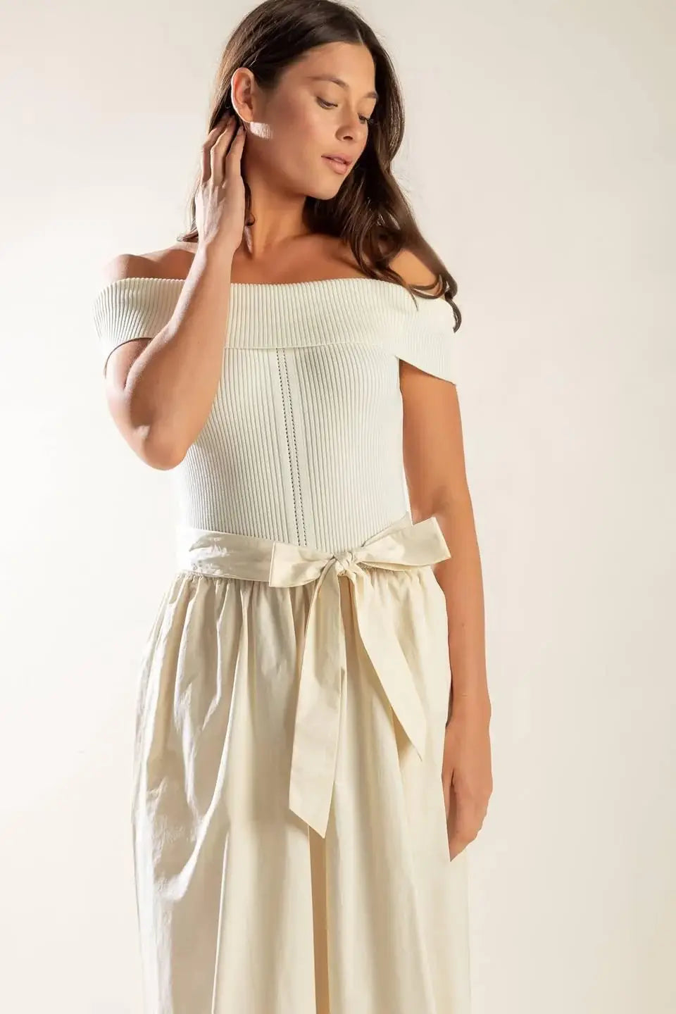 SOCIAL SEASON OFF SHOULDER MIDI DRESS - Flying Tomato - Flyclothing LLC