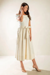 SOCIAL SEASON OFF SHOULDER MIDI DRESS - Flying Tomato - Flyclothing LLC