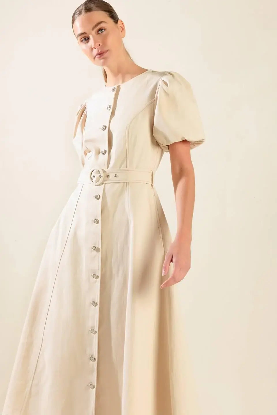 CAPTURED BY THE NIGHT TWILL MIDI DRESS - Flying Tomato - Flyclothing LLC