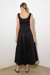 LOVELIEST LOOKS BLACK WOVEN MIDI DRESS - Flying Tomato - Flyclothing LLC