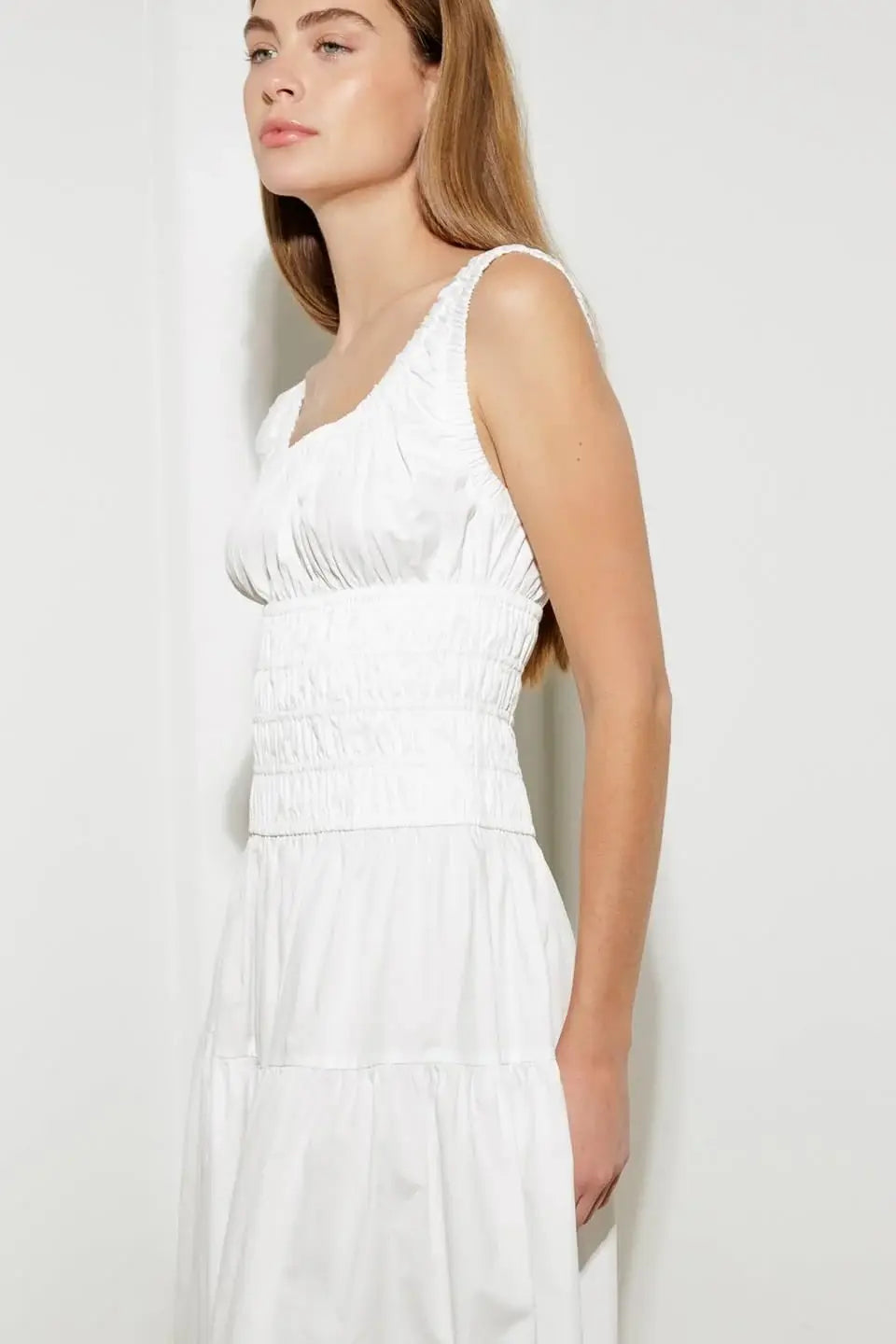 LOVELIEST LOOKS WHITE WOVEN MIDI DRESS - Flying Tomato - Flyclothing LLC