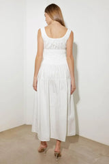 LOVELIEST LOOKS WHITE WOVEN MIDI DRESS - Flying Tomato - Flyclothing LLC