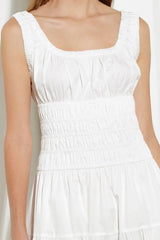 LOVELIEST LOOKS WHITE WOVEN MIDI DRESS - Flying Tomato - Flyclothing LLC