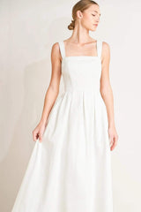 SERENE CHARM WOVEN MIDI DRESS - Flying Tomato - Flyclothing LLC