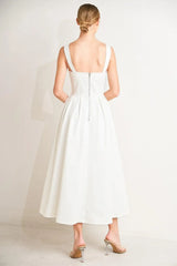 SERENE CHARM WOVEN MIDI DRESS - Flying Tomato - Flyclothing LLC