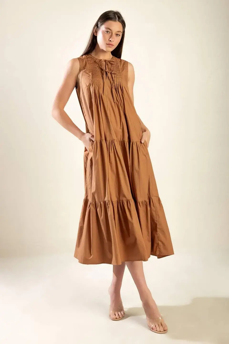 EVERYTHING I WANT WOVEN MIDI DRESS - Flying Tomato - Flyclothing LLC