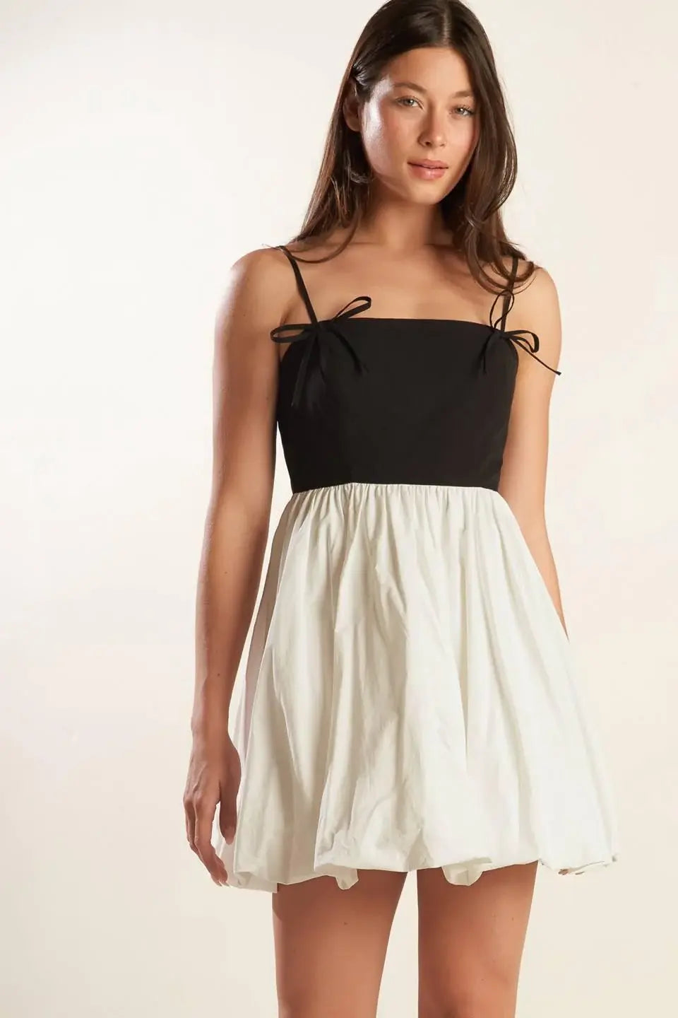 PATIO SENSETS WOVEN COMBINATION MINI DRESS - Flying Tomato - Flyclothing LLC