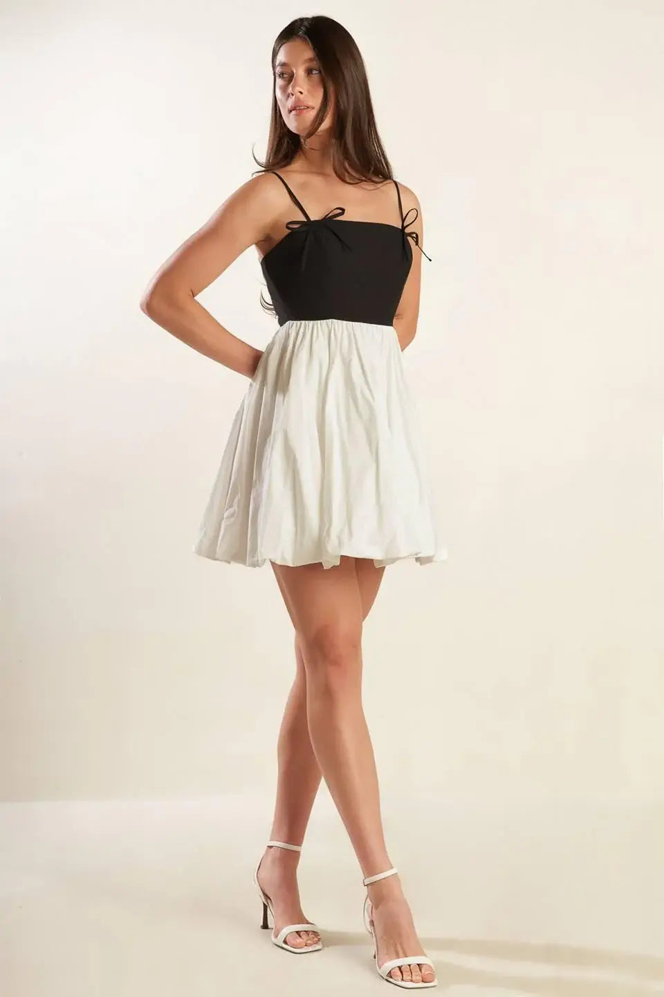 PATIO SENSETS WOVEN COMBINATION MINI DRESS - Flying Tomato - Flyclothing LLC