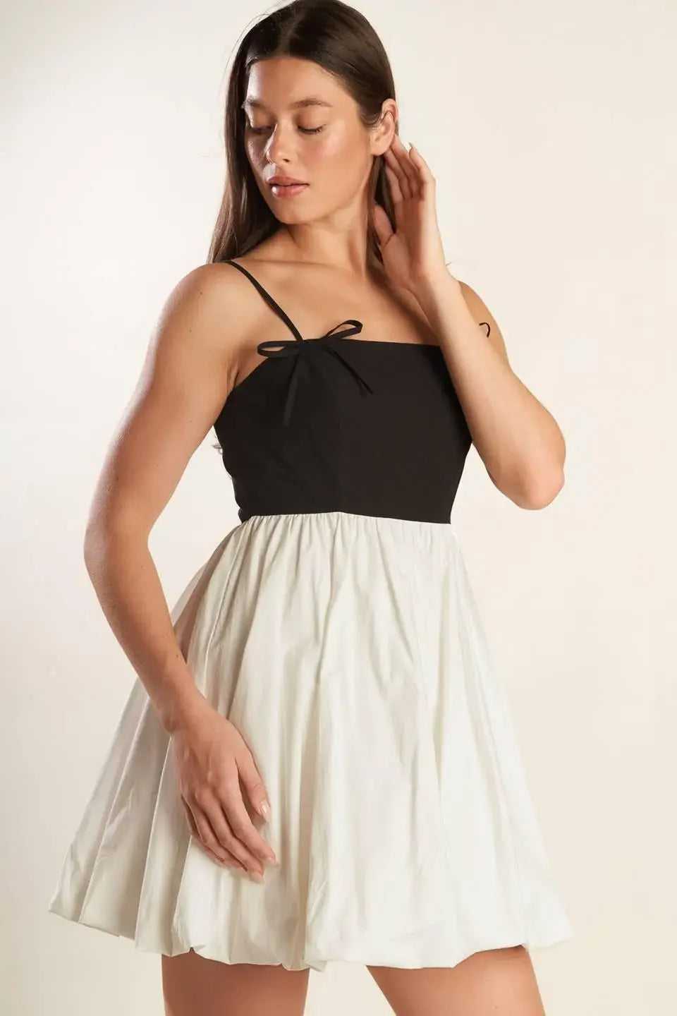 PATIO SENSETS WOVEN COMBINATION MINI DRESS - Flying Tomato - Flyclothing LLC