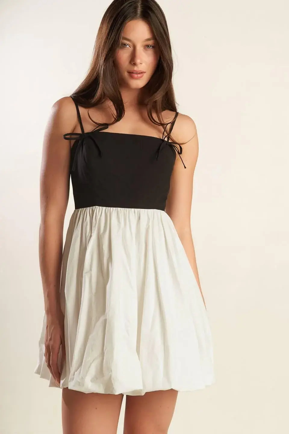 PATIO SENSETS WOVEN COMBINATION MINI DRESS - Flying Tomato - Flyclothing LLC