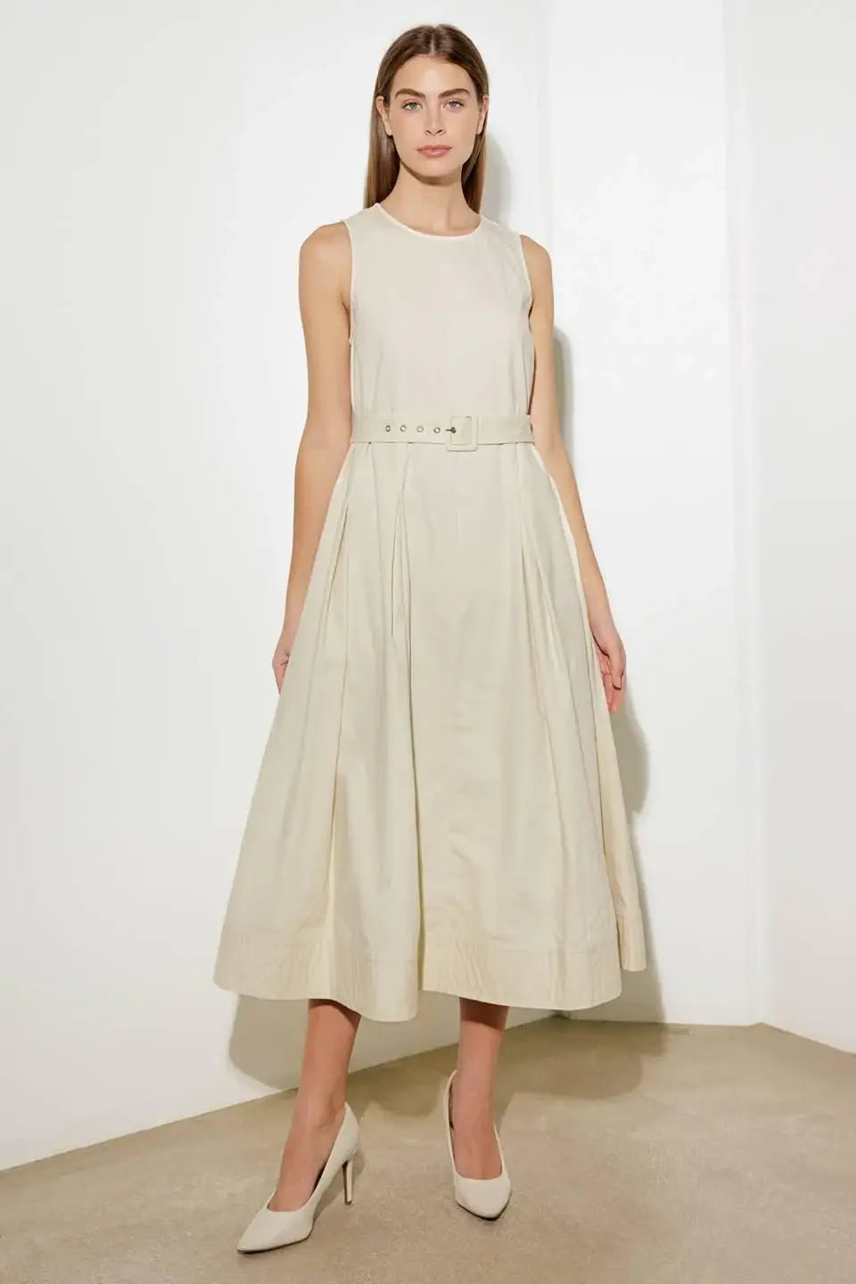 OVER THE WATERS WOVEN MIDI DRESS - Flying Tomato - Flyclothing LLC