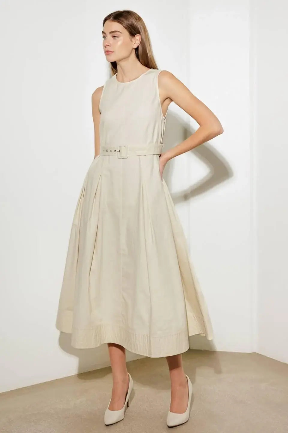 OVER THE WATERS WOVEN MIDI DRESS - Flying Tomato - Flyclothing LLC