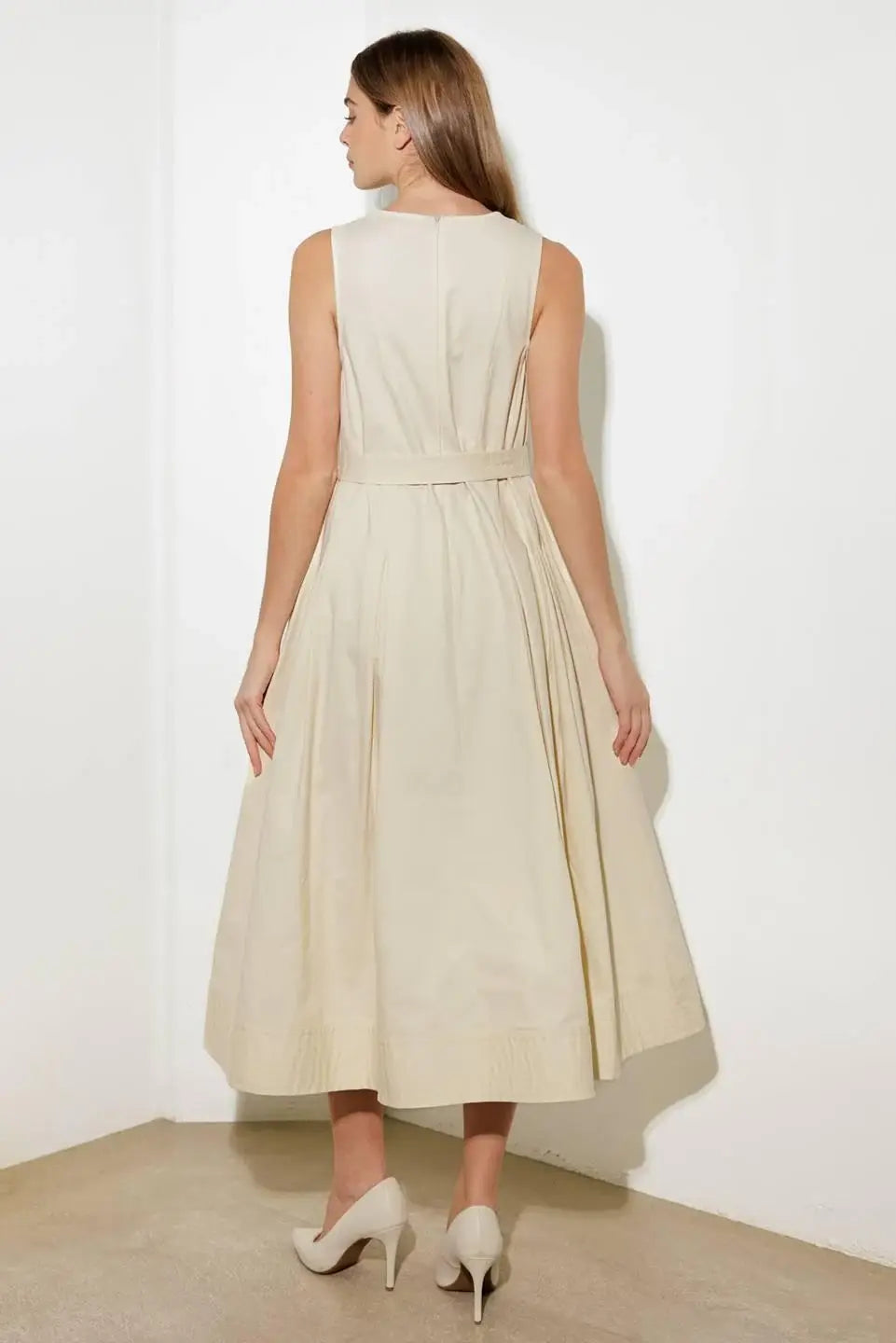 OVER THE WATERS WOVEN MIDI DRESS - Flying Tomato - Flyclothing LLC