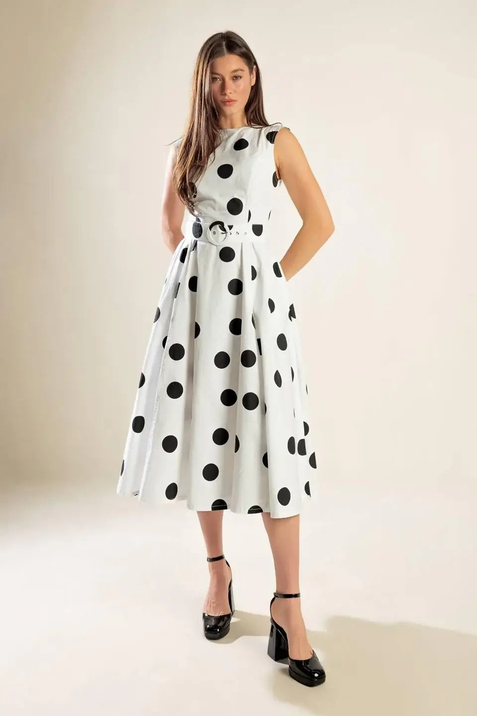 ECHOING FJORD WOVEN MIDI DRESS - Flying Tomato - Flyclothing LLC