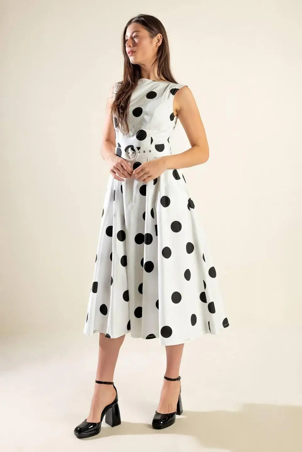 ECHOING FJORD WOVEN MIDI DRESS - Flying Tomato - Flyclothing LLC
