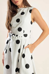 ECHOING FJORD WOVEN MIDI DRESS - Flying Tomato - Flyclothing LLC