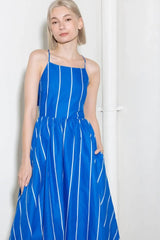 LET THE GOOD IN BLUE WOVEN MIDI DRESS - Flying Tomato - Flyclothing LLC