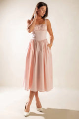 EASILY LOVED WOVEN MIDI DRESS - Flying Tomato - Flyclothing LLC