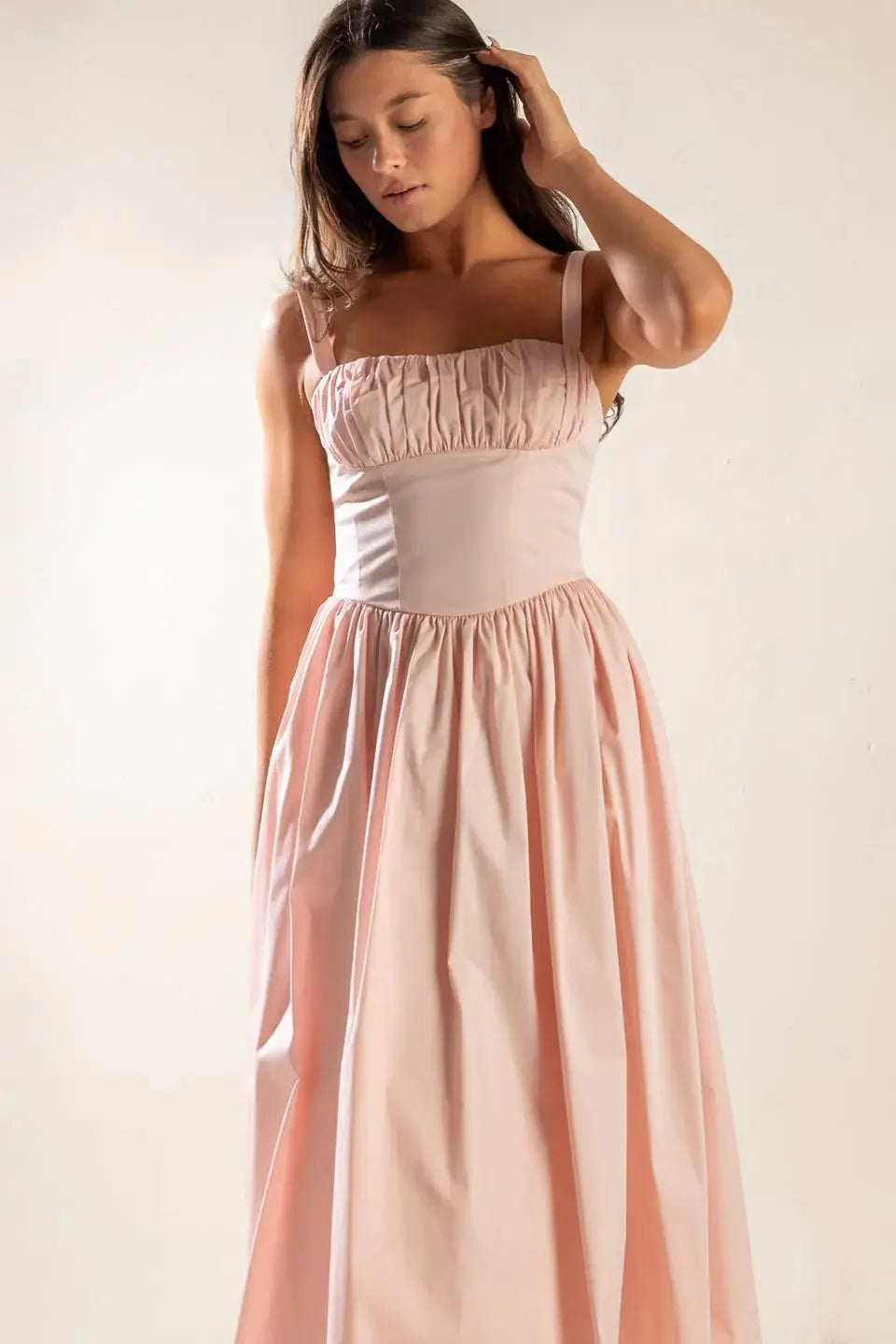 EASILY LOVED WOVEN MIDI DRESS - Flying Tomato - Flyclothing LLC