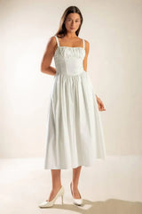 EASILY LOVED WOVEN MIDI DRESS - Flying Tomato - Flyclothing LLC