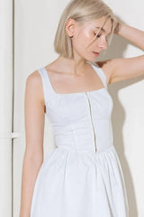 CATCH THE SUN IN WHITE WOVEN MIDI DRESS - Flying Tomato - Flyclothing LLC