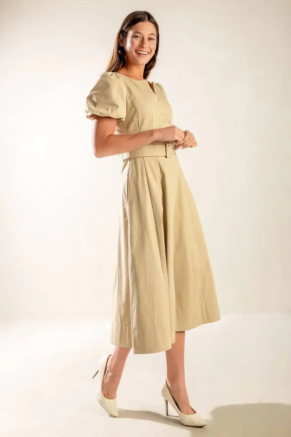SUNLIT SOIREE WOVEN MIDI DRESS - Flying Tomato - Flyclothing LLC