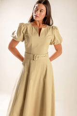 SUNLIT SOIREE WOVEN MIDI DRESS - Flying Tomato - Flyclothing LLC