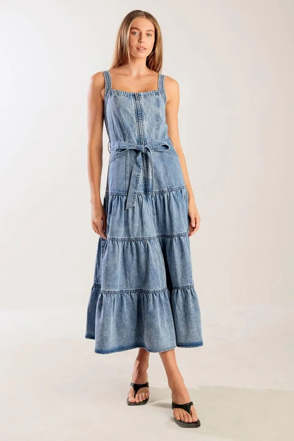 SUNSHINE STATE OF MIND INDIGO DENIM DRESS - Flying Tomato - Flyclothing LLC
