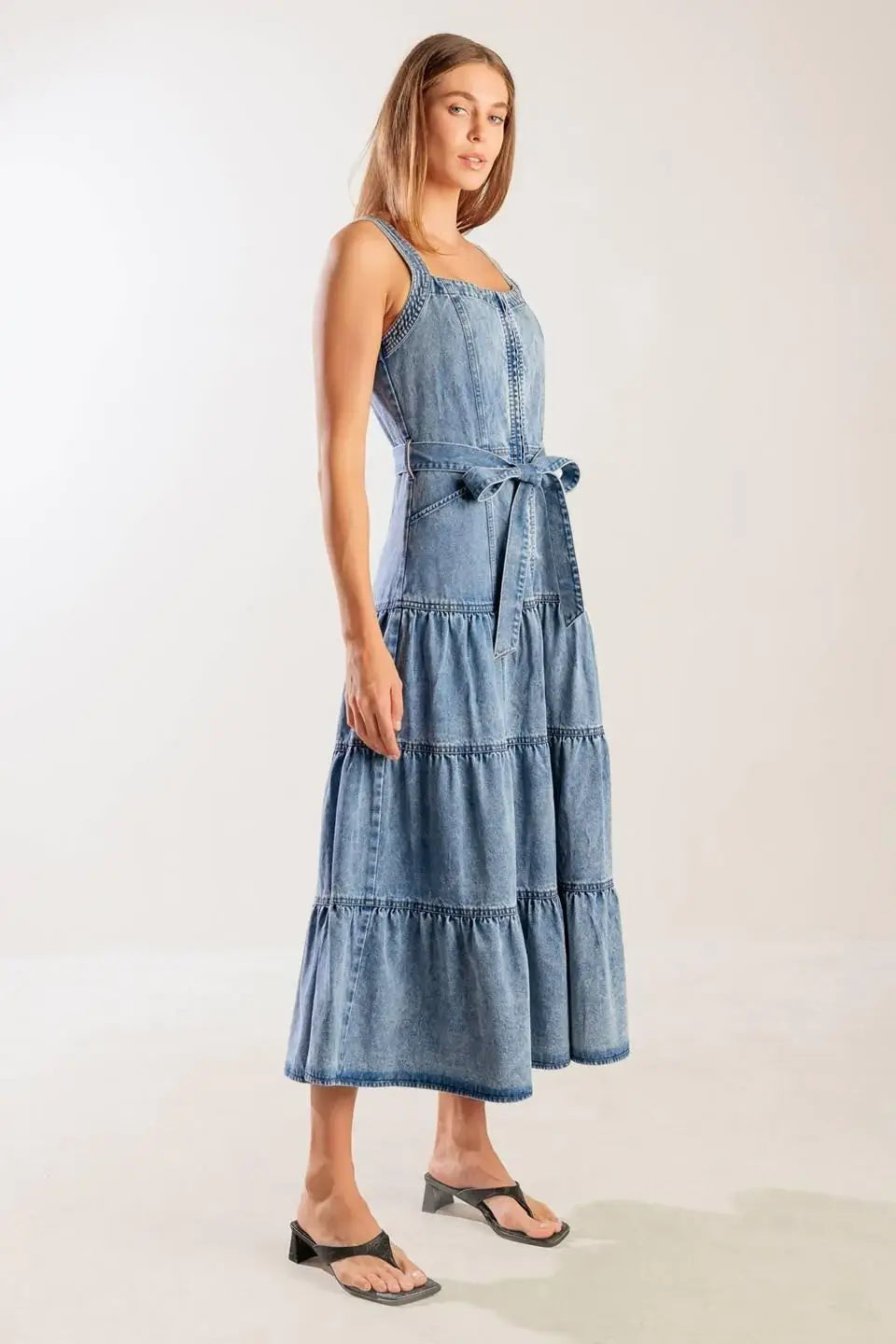 SUNSHINE STATE OF MIND INDIGO DENIM DRESS - Flying Tomato - Flyclothing LLC