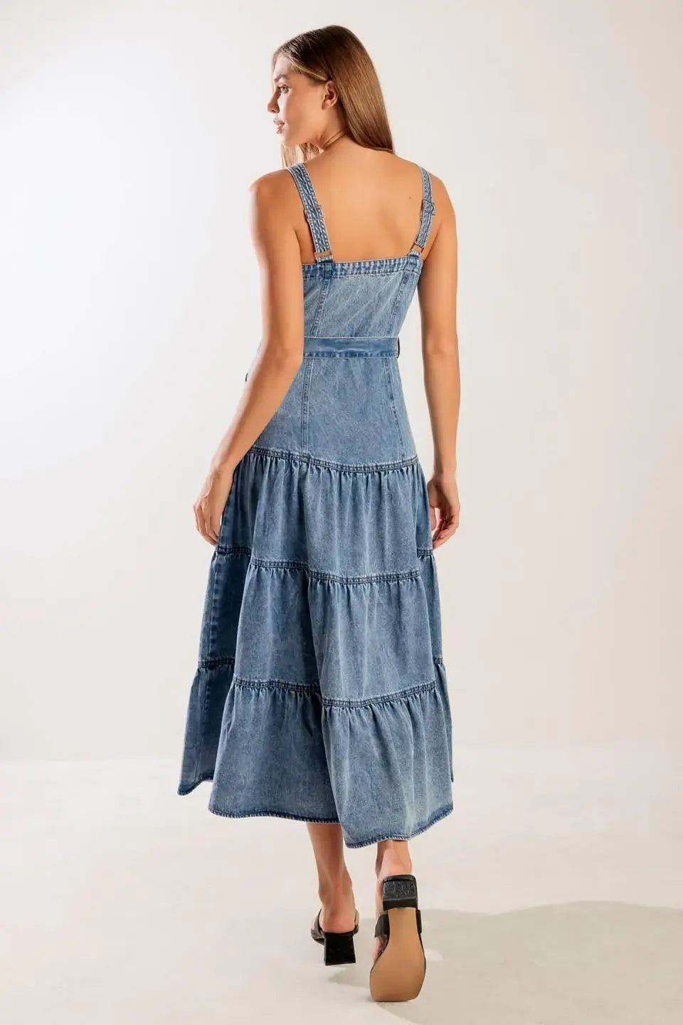 SUNSHINE STATE OF MIND INDIGO DENIM DRESS - Flying Tomato - Flyclothing LLC