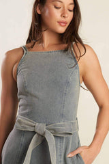 A DAY AT THE VINEYARD DENIM MIDI DRESS - Flying Tomato - Flyclothing LLC
