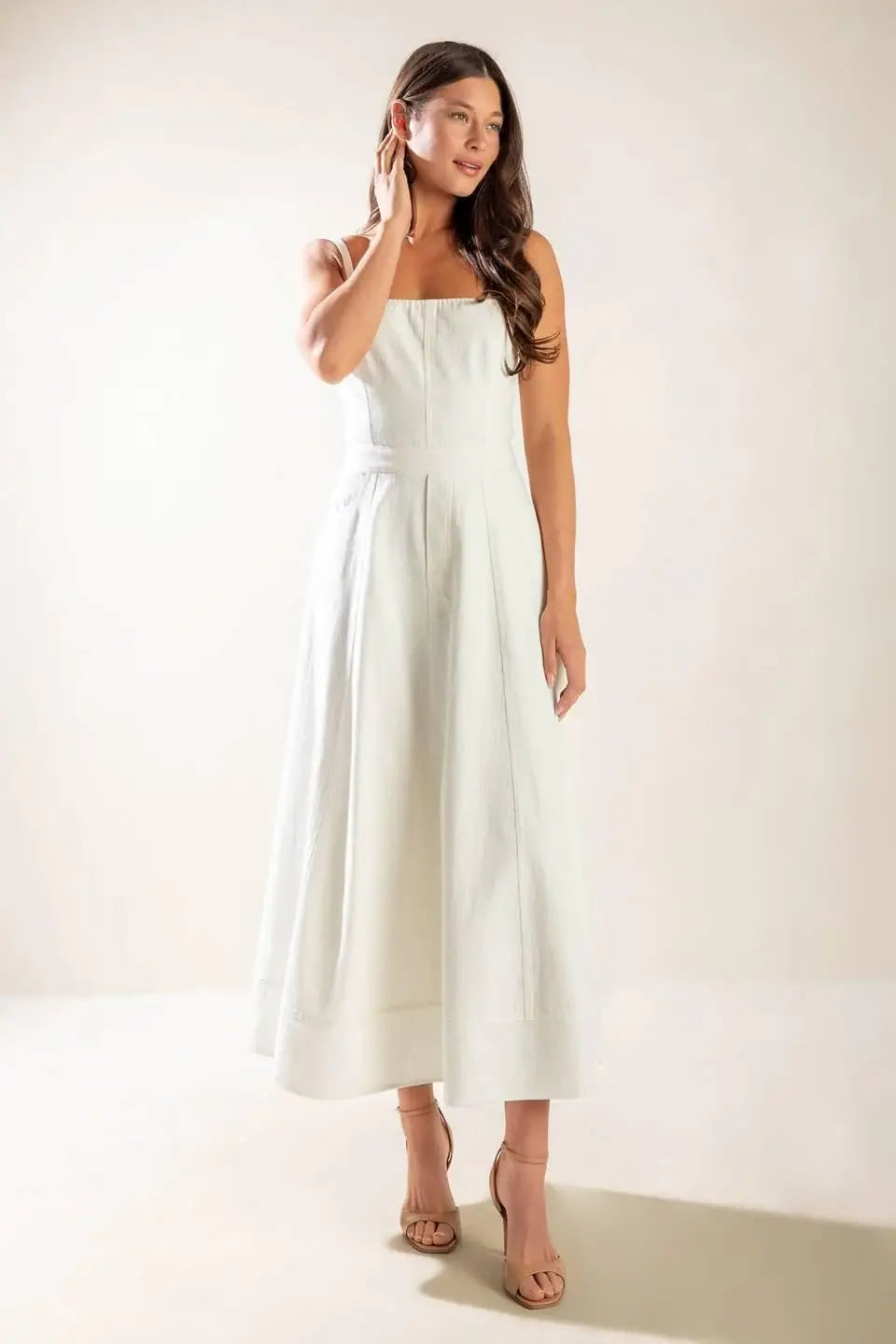 LET'S GO FOR A WALK WOVEN MIDI DRESS - Flying Tomato - Flyclothing LLC