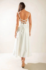 LET'S GO FOR A WALK WOVEN MIDI DRESS - Flying Tomato - Flyclothing LLC