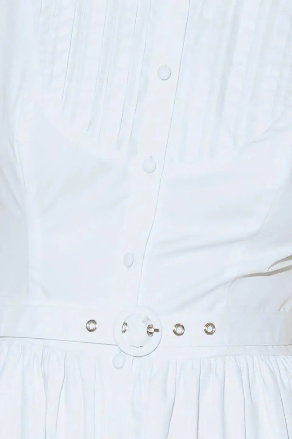 NUE EASE WHITE WOVEN MDI DRESS - Flying Tomato - Flyclothing LLC