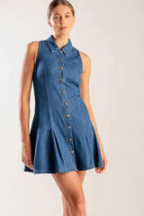 WHERE I WANT TO BE DENIM MINI DRESS - Flying Tomato - Flyclothing LLC
