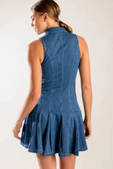 WHERE I WANT TO BE DENIM MINI DRESS - Flying Tomato - Flyclothing LLC