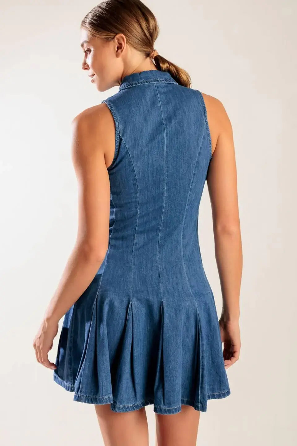 WHERE I WANT TO BE DENIM MINI DRESS - Flying Tomato - Flyclothing LLC