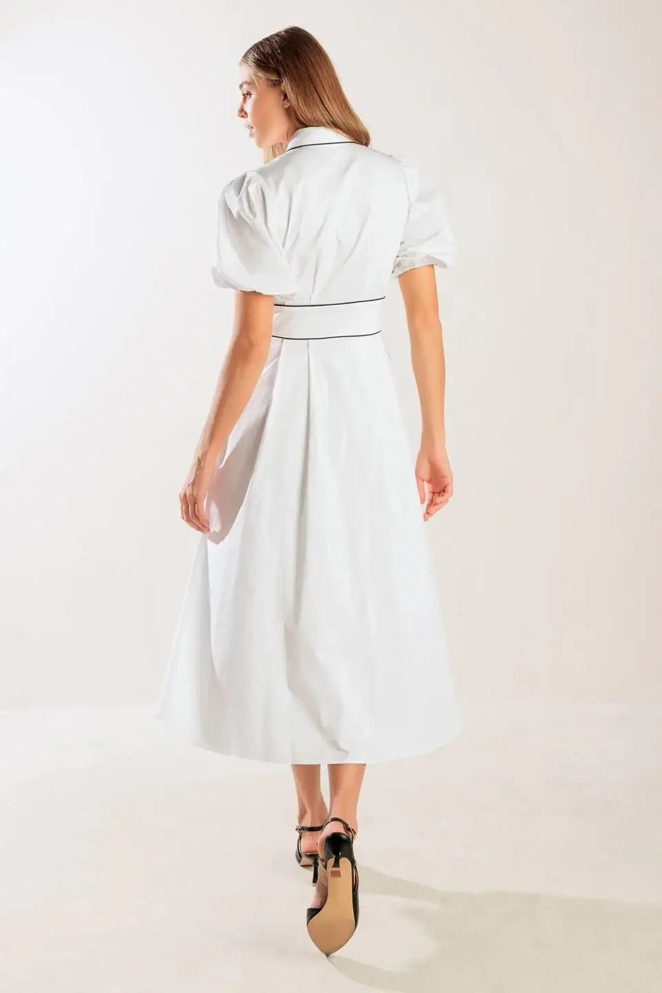 IN THE BREEZE WHITE WOVEN MIDI DRESS - Flying Tomato - Flyclothing LLC