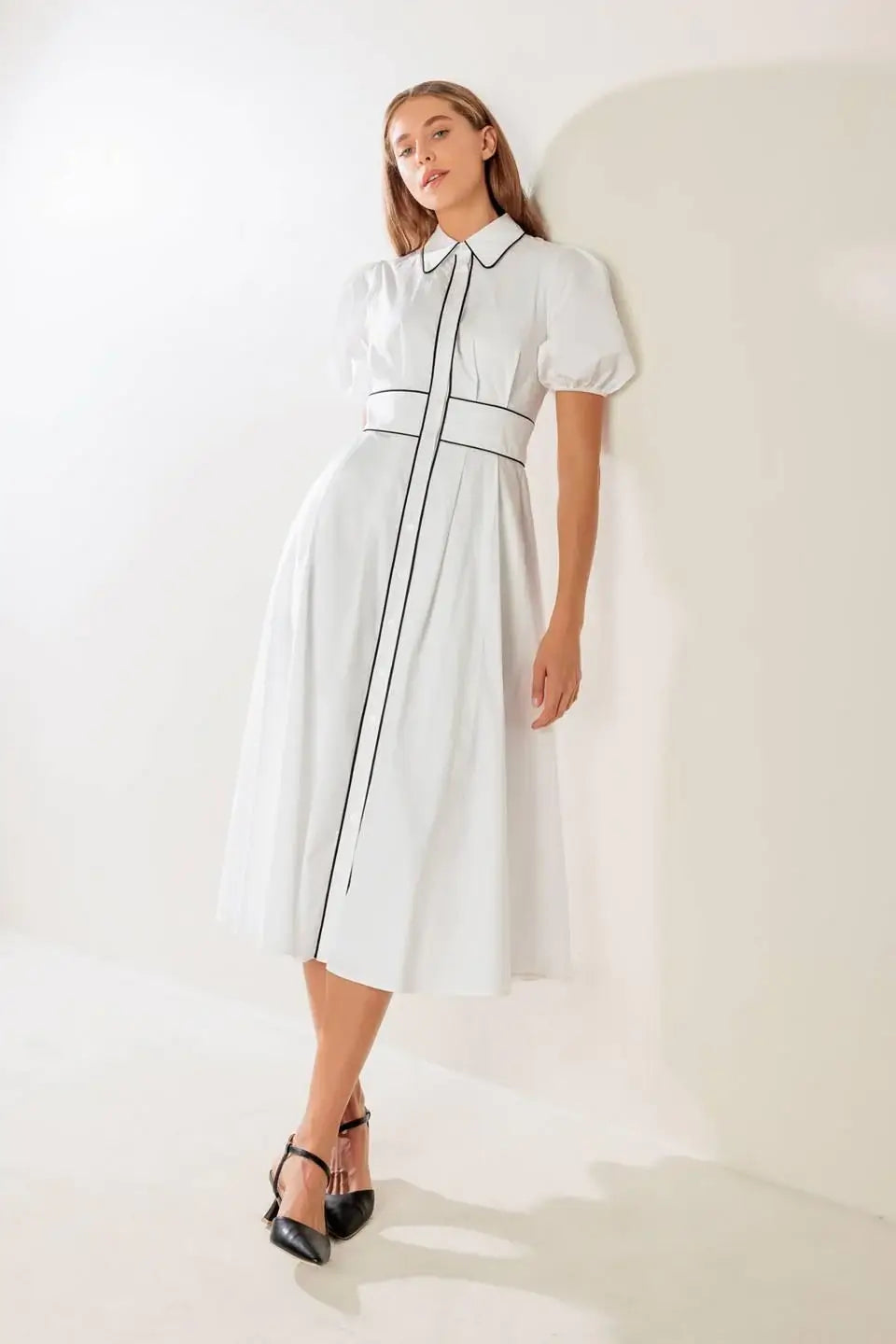 IN THE BREEZE WHITE WOVEN MIDI DRESS - Flying Tomato - Flyclothing LLC