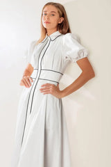 IN THE BREEZE WHITE WOVEN MIDI DRESS - Flying Tomato - Flyclothing LLC