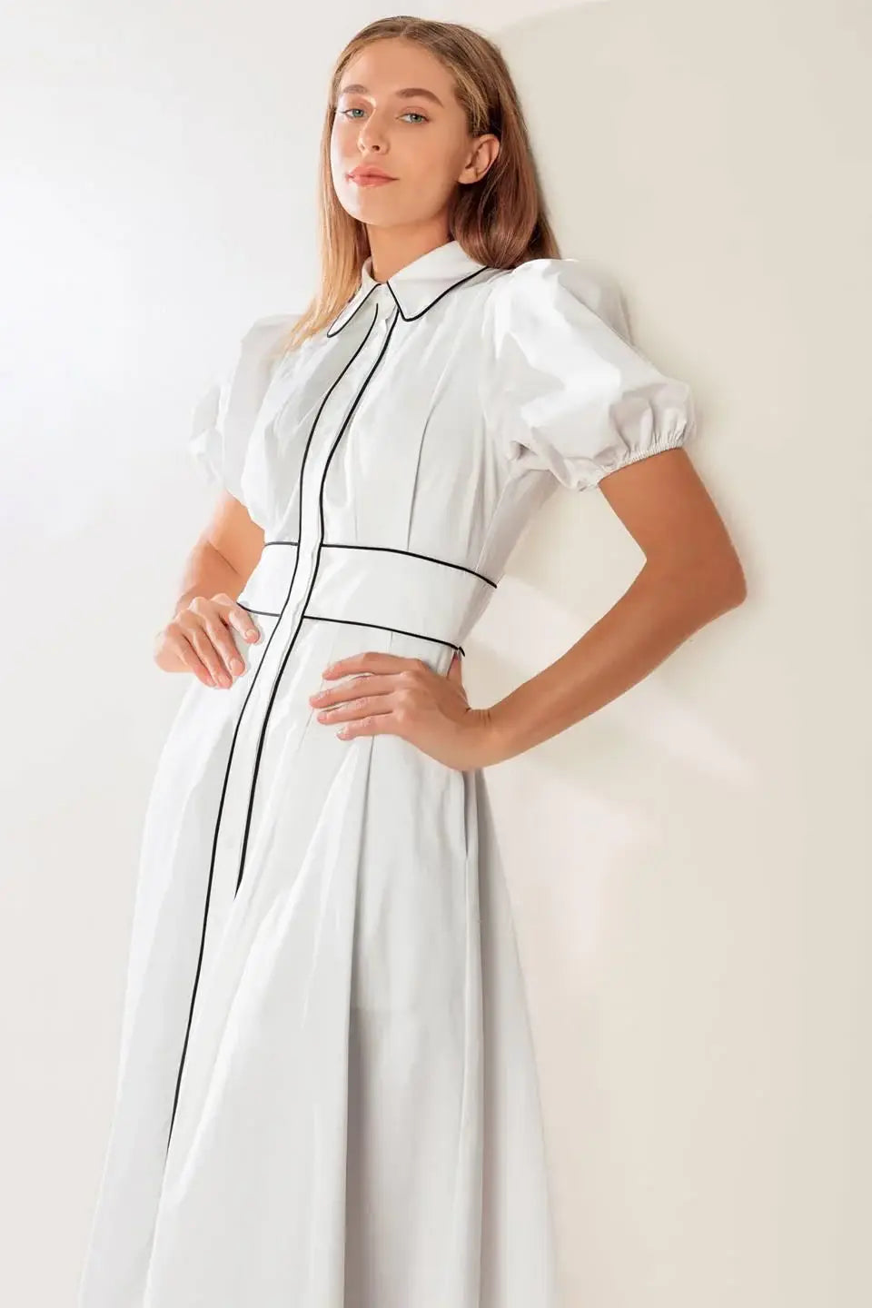 IN THE BREEZE WHITE WOVEN MIDI DRESS - Flying Tomato - Flyclothing LLC