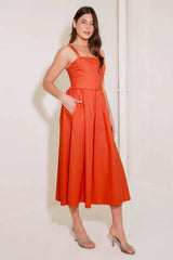 NO TIMELINE TOMATO WOVEN MIDI DRESS - Flying Tomato - Flyclothing LLC
