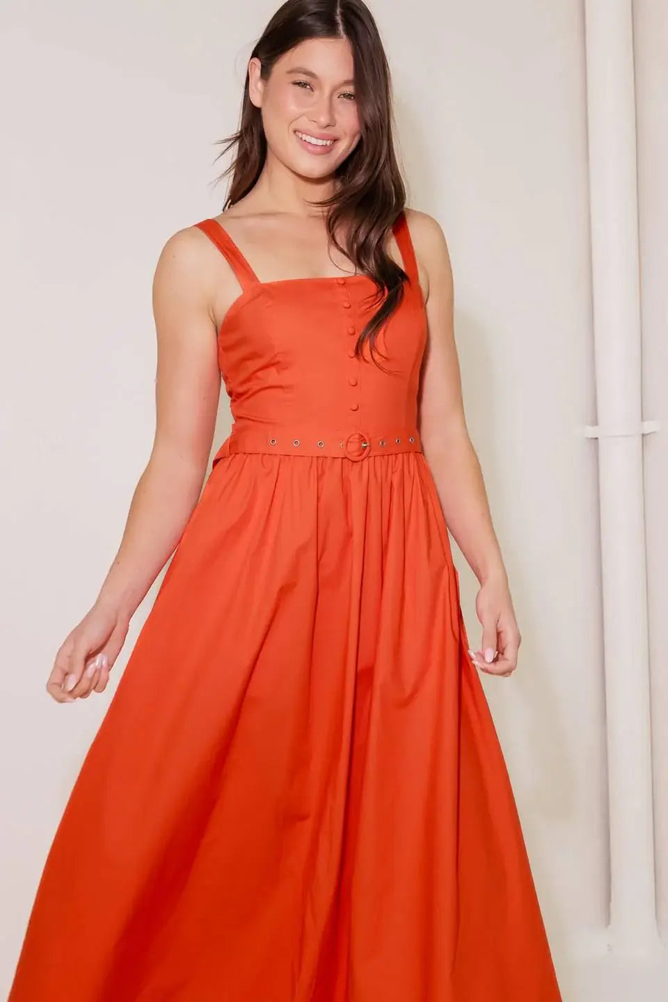 NO TIMELINE TOMATO WOVEN MIDI DRESS - Flying Tomato - Flyclothing LLC