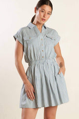 CHAMPAGNE TOAST WOVEN MINI DRESS - Flying Tomato - Flyclothing LLC